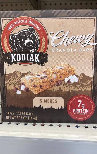 Kodiak, Kodiak Protein-packed Chewy S'mores Granola Bars 5 - 1.23 Oz, barcode: 0705599016417, has 1 potentially harmful, 3 questionable, and
    4 added sugar ingredients.