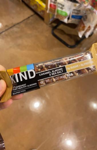 Kind Inc., KIND, NUTS & SPICES BAR, CARAMEL ALMOND, CARAMEL ALMOND, barcode: 0602652170300, has 0 potentially harmful, 5 questionable, and
3 added sugar ingredients.