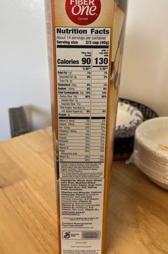 Fiber One, Fiber One With Whole Grain Original Bran Cereal 19.6 oz, barcode: 0016000157620, has 3 potentially harmful, 3 questionable, and
    0 added sugar ingredients.
