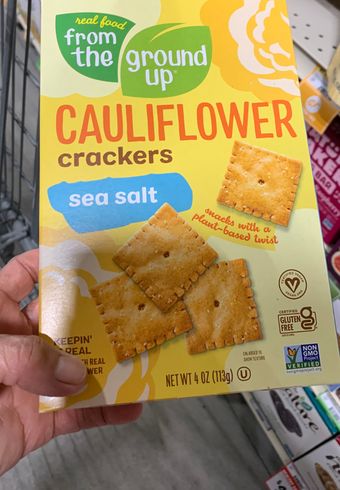 Earthly Treats, Llc, SEA SALT CAULIFLOWER CRACKERS, SEA SALT, barcode: 0810571030043, has 0 potentially harmful, 1 questionable, and
1 added sugar ingredients.