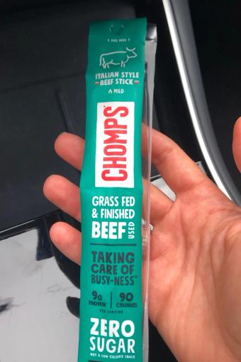 Chomps , Chomps Beef Stick 1.15 oz, barcode: 0856584004701, has 0 potentially harmful, 0 questionable, and
    0 added sugar ingredients.