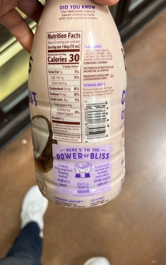 Nestle Usa Inc., SWEET CREME COCONUT MILK CREAMER, SWEET CREME, barcode: 0050000670598, has 0 potentially harmful, 0 questionable, and
    1 added sugar ingredients.