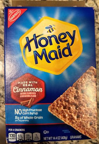 Mondelez International, NABISCO HONEY MAID GRAHAM CRACKERS CINNAMON 1X14.4 OZ, barcode: 0044000004576, has 1 potentially harmful, 3 questionable, and
    4 added sugar ingredients.