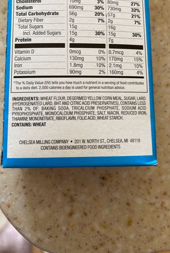 Chelsea Milling Company, CORN MUFFIN MIX, CORN, barcode: 0072486002205, has 2 potentially harmful, 4 questionable, and
    1 added sugar ingredients.