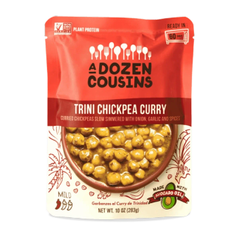A Dozen Cousins, A Dozen Cousins Trini Chickpea Curry, barcode: 812446030219, has 0 potentially harmful, 0 questionable, and
    0 added sugar ingredients.