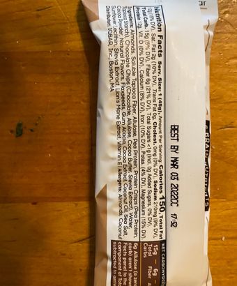 Iqbar, IQBar Chocolate Sea Salt Protein Bar 1.6 oz, barcode: 0850004554029, has 0 potentially harmful, 1 questionable, and
    0 added sugar ingredients.