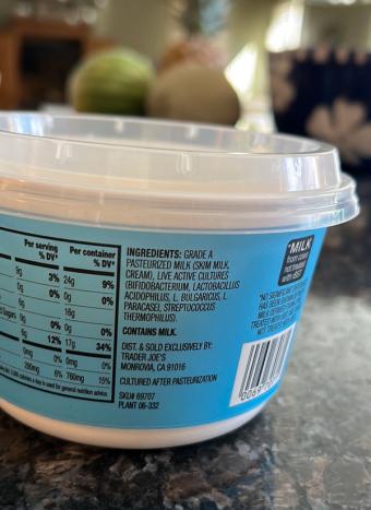 Trader Joe's, Trader Joe’s Greek yogurt plain, barcode: 0000000697071, has 0 potentially harmful, 0 questionable, and
    0 added sugar ingredients.