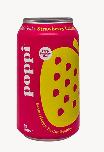 Poppi, Poppi Strawberry Lemon Probiotic Soda, barcode: 0000958651485, has 0 potentially harmful, 2 questionable, and
    1 added sugar ingredients.