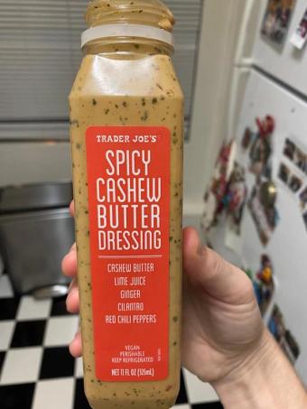 Trader Joe's, Trader Joe's Spicy Cashew Butter Dressing , barcode: 0000000684231, has 0 potentially harmful, 1 questionable, and
    1 added sugar ingredients.