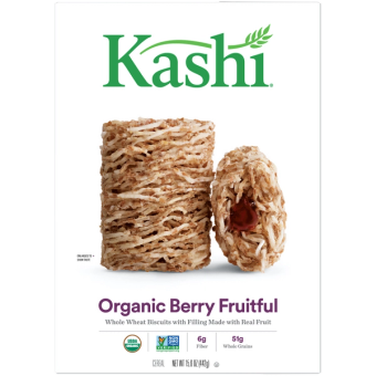 Kashi International Corporation, BERRY FRUITFUL ORGANIC WHOLE WHEAT BISCUITS CEREAL, BERRY FRUITFUL, barcode: 0018627739180, has 1 potentially harmful, 1 questionable, and
    1 added sugar ingredients.