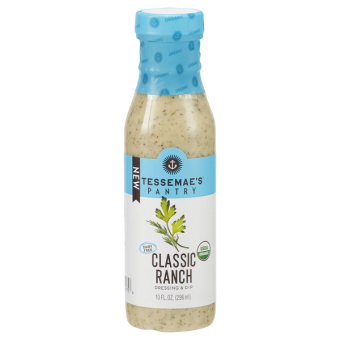 Tessemae's, Tessemae's Pantry Classic Ranch Dressing & Dip 10 oz, barcode: 0818148020756, has 0 potentially harmful, 1 questionable, and
    0 added sugar ingredients.