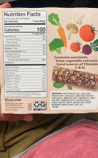 Inventive Products Laboratories, Inc., CHOCOLATE CHIP GRANOLA BARS, CHOCOLATE CHIP, barcode: 0687456213057, has 0 potentially harmful, 2 questionable, and
    4 added sugar ingredients.