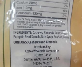 Kirkland Signature, Kirkland Cashew Clusters, barcode: 0096619440498, has 0 potentially harmful, 0 questionable, and
    3 added sugar ingredients.