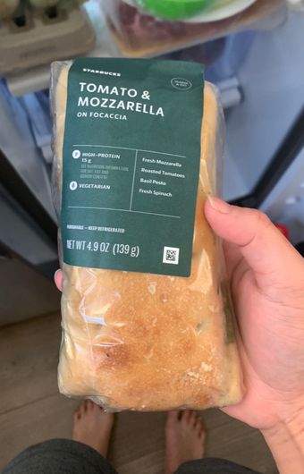 Starbucks , Tomato and Mozzarella Panini , barcode: 0762111267191, has 1 potentially harmful, 3 questionable, and
    0 added sugar ingredients.