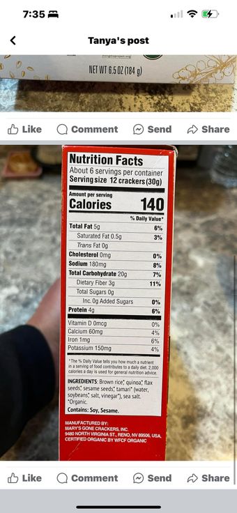 Mary's Gone Crackers, ORGANIC CRACKERS, BASIL & GARLIC, barcode: 0853665005114, has 0 potentially harmful, 0 questionable, and
    0 added sugar ingredients.