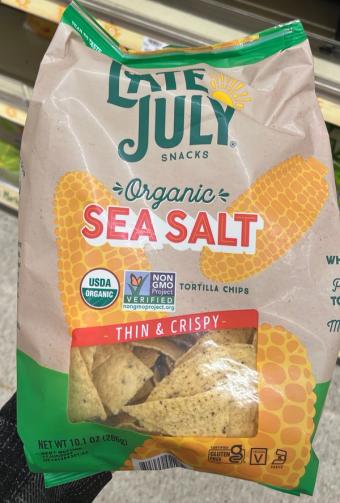 Late July, Late July Organic Sea Salt Tortilla Chips 10.1 Oz, barcode: 0815099021634, has 0 potentially harmful, 2 questionable, and
    0 added sugar ingredients.