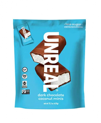 Unreal Brands Inc, UNREAL Dark Chocolate Coconut Minis, barcode: 0857484006710, has 0 potentially harmful, 0 questionable, and
    2 added sugar ingredients.