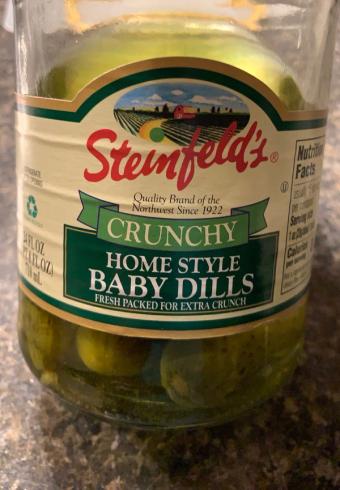 Steinfeld's, Crunchy Home Style Baby Dills, barcode: 0004182004068, has 1 potentially harmful, 2 questionable, and
    0 added sugar ingredients.