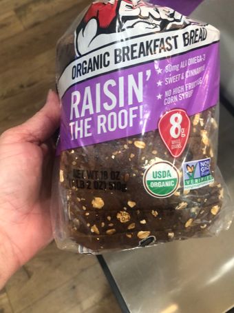 Avb Corp., ORGANIC BREAD, RAISIN' THE ROOF!, barcode: 0013764028067, has 1 potentially harmful, 1 questionable, and
1 added sugar ingredients.