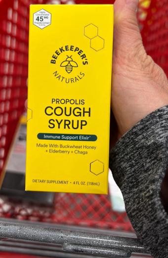 Beekeeper's Naturals, Propolis Cough Syrup, barcode: 0628055142843, has 0 potentially harmful, 2 questionable, and
    1 added sugar ingredients.