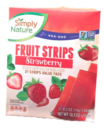 Simply Nature, Fruit strips, barcode: 4099100149715, has 0 potentially harmful, 1 questionable, and
    0 added sugar ingredients.