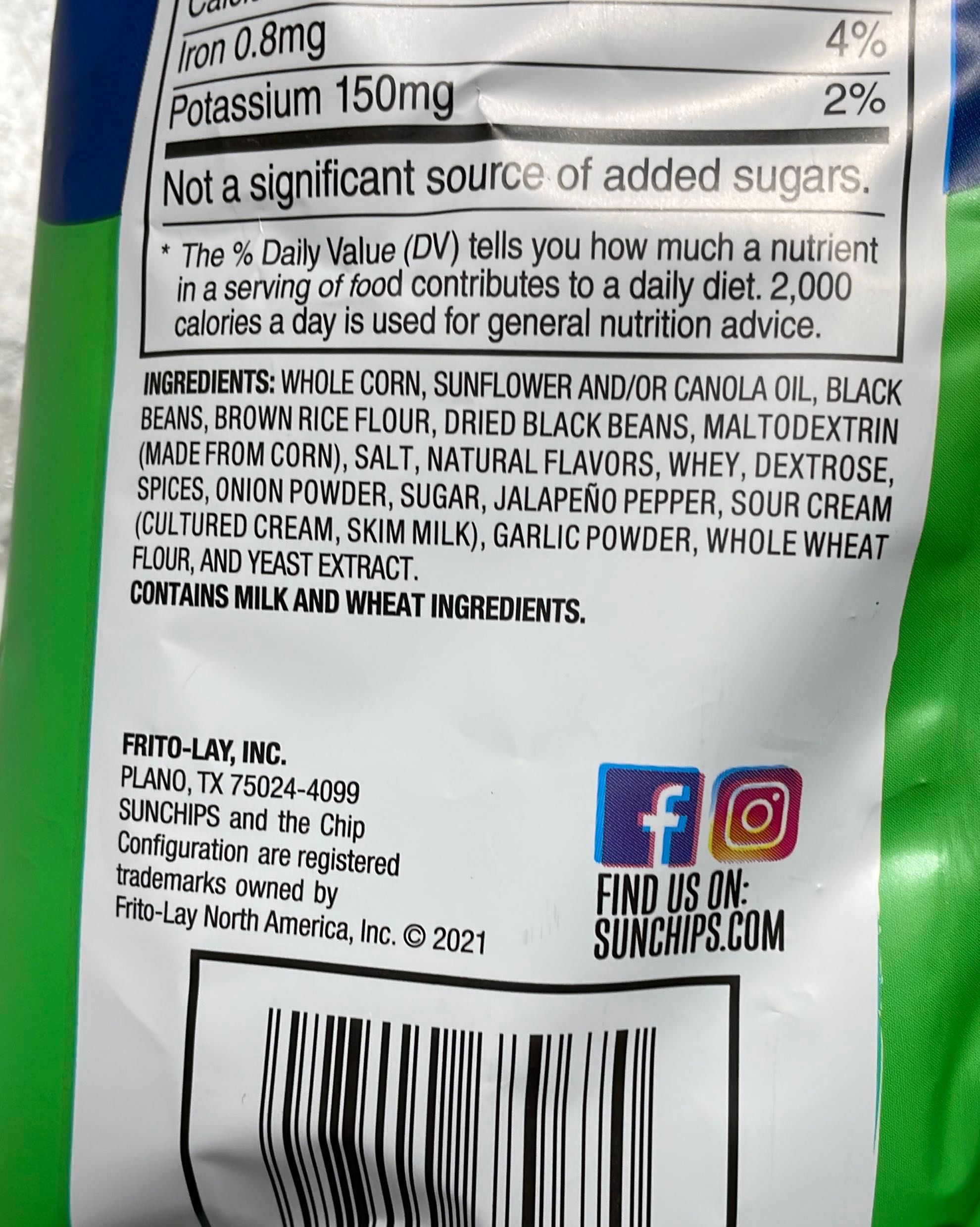 SUNCHIPS BLACK BEAN SPICY JALAPEÑO - Trash Panda App
