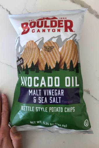 Inventure Foods, Inc., MALT VINEGAR & SEA SALT KETTLE COOKED AVOCADO OIL, MALT VINEGAR & SEA SALT, barcode: 0708163121920, has 1 potentially harmful, 2 questionable, and
2 added sugar ingredients.