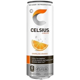 CELSIUS, Celsius Live Fit Sparkling Orange 12 oz, barcode: 0889392000313, has 1 potentially harmful, 3 questionable, and
    0 added sugar ingredients.