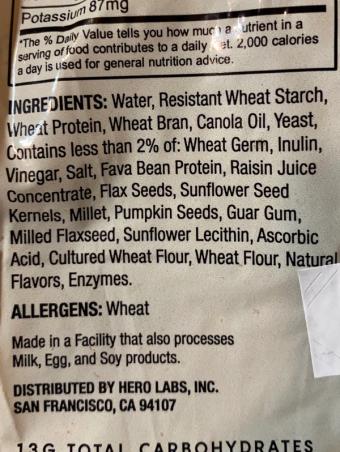 Hero, Hero Seeded Bread, barcode: 0860008222374, has 0 potentially harmful, 2 questionable, and
    0 added sugar ingredients.