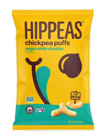 Hippeas, HIPPEAS White Cheddar Puffs, barcode: 0810122080015, has 0 potentially harmful, 3 questionable, and
    1 added sugar ingredients.