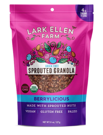 Lark Ellen Farm, Berrylicious Sprouted Granola (Grain-Free), barcode: 0714169873282, has 0 potentially harmful, 0 questionable, and
    1 added sugar ingredients.