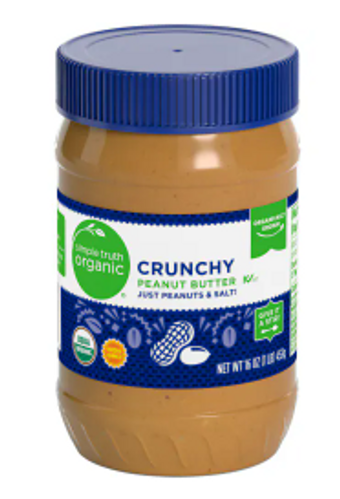 Simple Truth Organic, Crunchy Peanut Butter, barcode: 0001111079155, has 0 potentially harmful, 0 questionable, and
    0 added sugar ingredients.