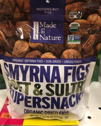 Made In Nature, Inc., SOFT & SULTRY ORGANIC DRIED FIGS SUPERSNACKS, SOFT & SULTRY, barcode: 0720379504359, has 0 potentially harmful, 0 questionable, and
    0 added sugar ingredients.