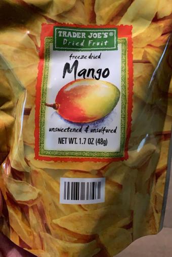 Trader Joe's, Freeze Dried Mango Unsweetened & Unsulfured , barcode: 0000000853743, has 0 potentially harmful, 0 questionable, and
    0 added sugar ingredients.