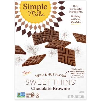Simple Mills , Simple Mills Seed & Nut Flour Chocolate Brownie Sweet Thins 4.25 oz, barcode: 0856069005650, has 0 potentially harmful, 0 questionable, and
1 added sugar ingredients.