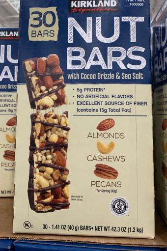 Kirkland Signature, Nut Bars, barcode: 0096619215607, has 0 potentially harmful, 2 questionable, and
    3 added sugar ingredients.