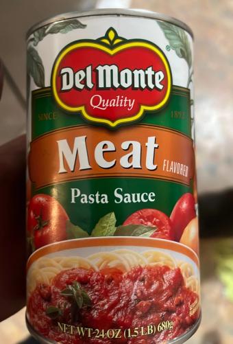 Del Monte Foods Inc., DEL MONTE, PASTA SAUCE, MEAT, barcode: 0024000523673, has 5 potentially harmful, 2 questionable, and
2 added sugar ingredients.