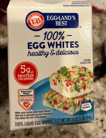 Eggland's Best, Inc., 100% LIQUID EGG WHITES, barcode: 0715141112696, has 0 potentially harmful, 0 questionable, and
    0 added sugar ingredients.