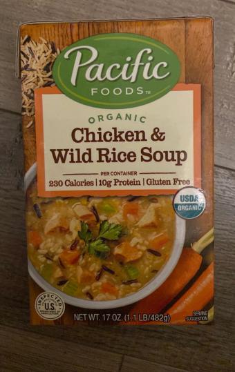 Pacific Foods, Pacific Foods Organic Chicken & Wild Rice Soup 17 oz, barcode: 0052603055260, has 0 potentially harmful, 1 questionable, and
    0 added sugar ingredients.