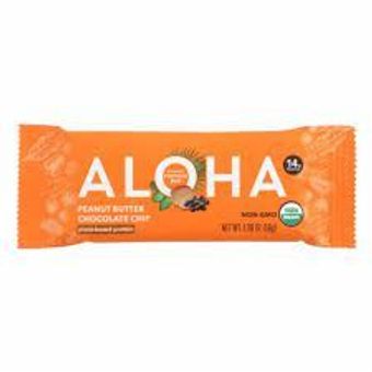 Aloha, Aloha Organic Peanut Butter Chocolate Chip Protein Bar 1.98 oz, barcode: 0842096100833, has 1 potentially harmful, 0 questionable, and
1 added sugar ingredients.