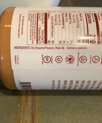 Justin's, Justin's Peanut Butter 28 oz, barcode: 0840379101393, has 0 potentially harmful, 1 questionable, and
    0 added sugar ingredients.