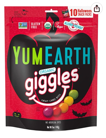 Yumearth Organics, YUMEARTH Organic Halloween Giggles Candy, 142 GR, barcode: 810165018969, has 1 potentially harmful, 3 questionable, and
    2 added sugar ingredients.