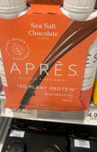 Apres, Apres 4 Pack Sea Salt Chocolate Flavor Plant-based Protein Shake 4 - 11 Fl Oz Shakes, barcode: 0853256007114, has 0 potentially harmful, 2 questionable, and
2 added sugar ingredients.