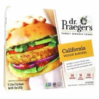 Dr. Praeger's Sensible Foods, Inc., CALIFORNIA VEGGIE BURGERS, CALIFORNIA, barcode: 0080868000107, has 1 potentially harmful, 3 questionable, and
    0 added sugar ingredients.