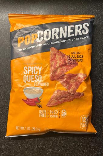 Popcorners, Popcorners Spicy Queso Flavored Popped-corn Snack 1 Oz, barcode: 0810607021687, has 0 potentially harmful, 5 questionable, and
    0 added sugar ingredients.
