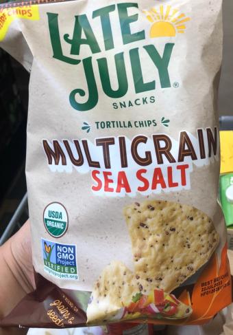 Late July, Late July Multigrain Sea Salt Tortilla Chips 7.5 Oz, barcode: 0815099021726, has 0 potentially harmful, 2 questionable, and
    1 added sugar ingredients.