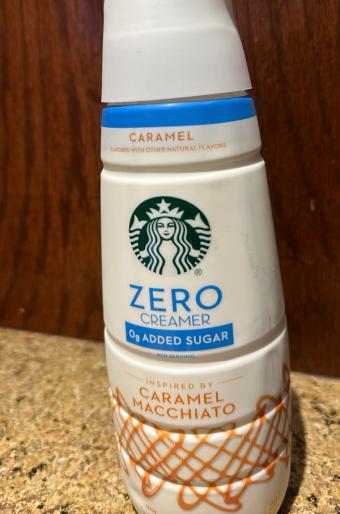 Starbucks, Starbucks Zero Caramel Creamer 28 Fl Oz, barcode: 0050000774692, has 3 potentially harmful, 1 questionable, and
    0 added sugar ingredients.