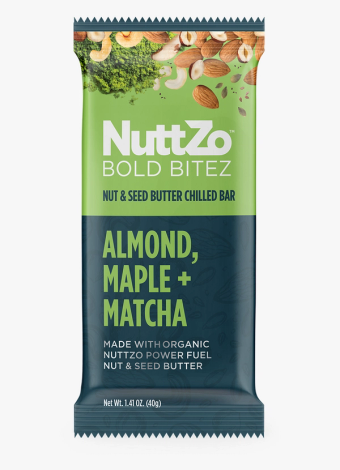 Nuttzo Llc, ALMOND, MAPLE + MATCHA NUT & SEED BUTTER CHILLED BOLD BITEZ BAR, ALMOND, MAPLE + MATCHA, barcode: 0894697002610, has 0 potentially harmful, 0 questionable, and
    1 added sugar ingredients.