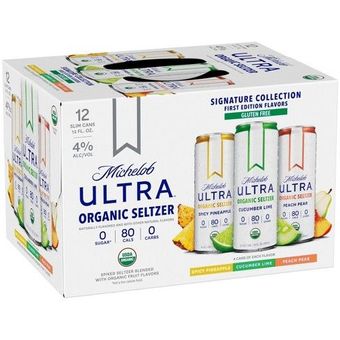 Michelob, Michelob Ultra Organic Hard Seltzer First Edition Variety Pack, barcode: 0001820020261, has 0 potentially harmful, 2 questionable, and
    1 added sugar ingredients.