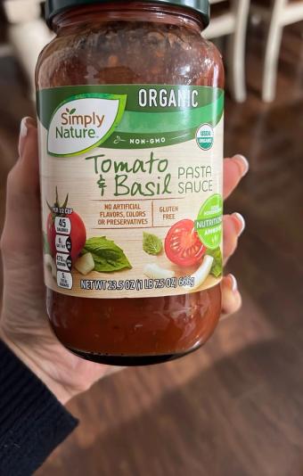 Simply Nature, Organic Tomato and Basil Pasta Sauce, barcode: 4099100195767, has 0 potentially harmful, 0 questionable, and
0 added sugar ingredients.